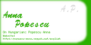 anna popescu business card